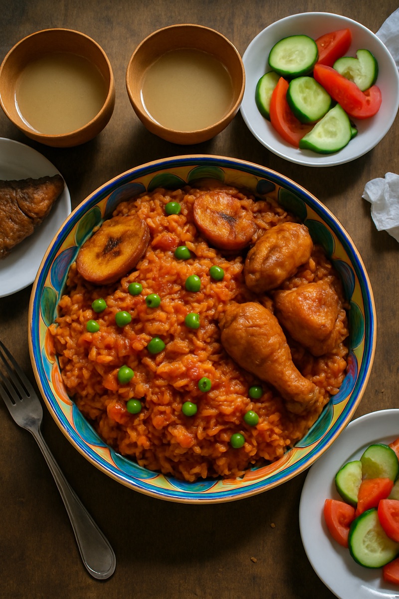 Riz Jollof, a traditional dish from Sierra Leone