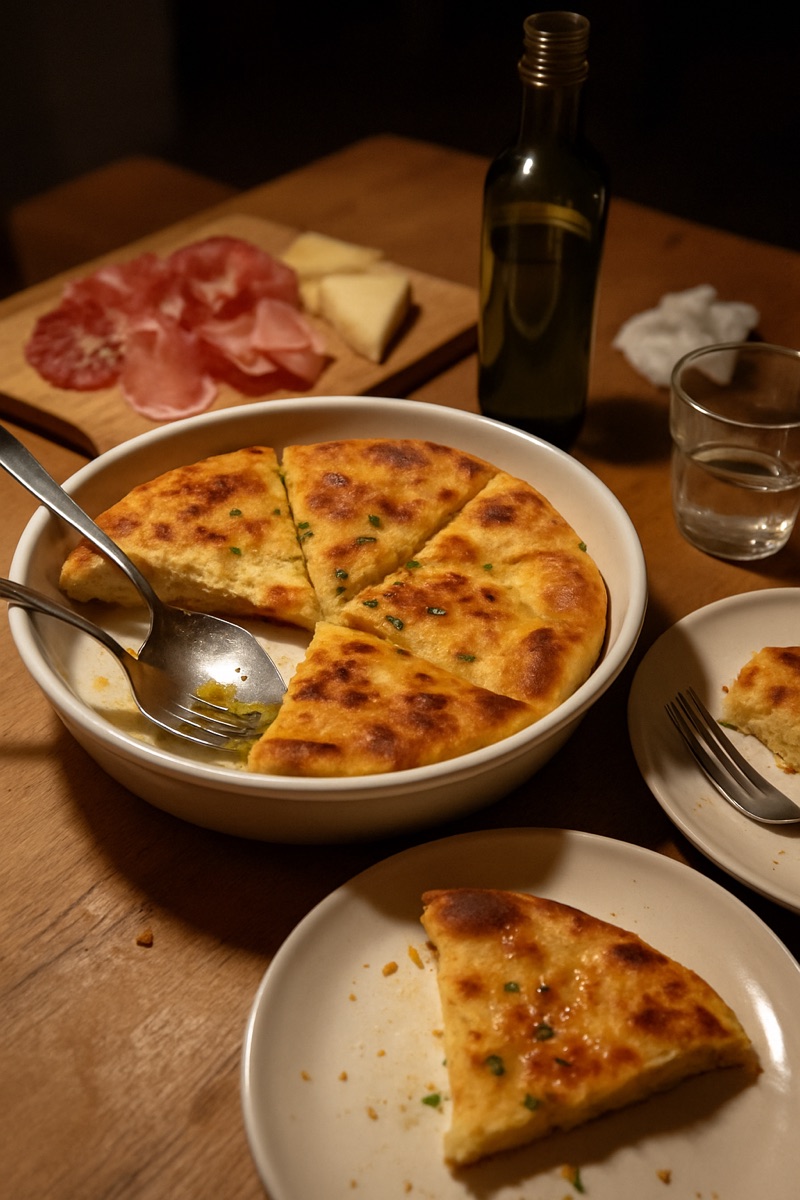 Crescia, a traditional dish from San Marino