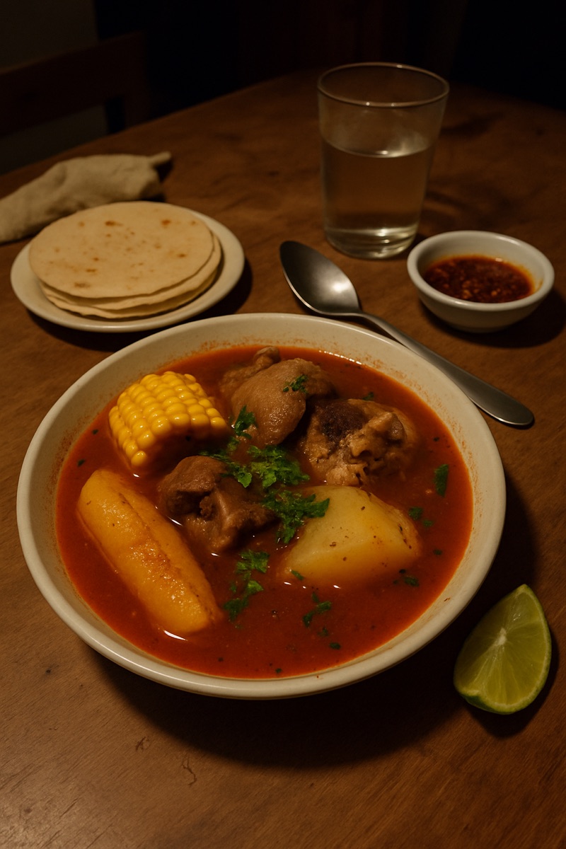 Sopa de pata, a traditional dish from El Salvador