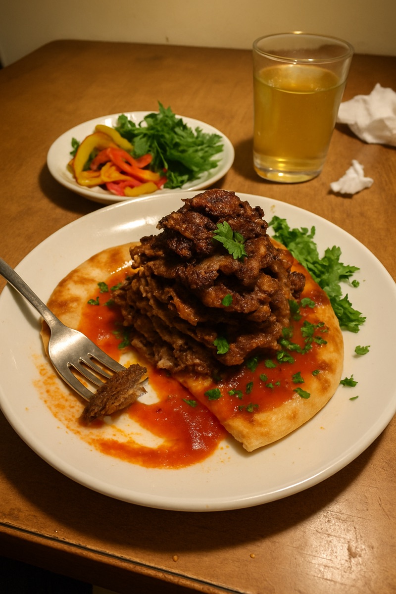 Döner kebab, a traditional dish from Turkmenistan