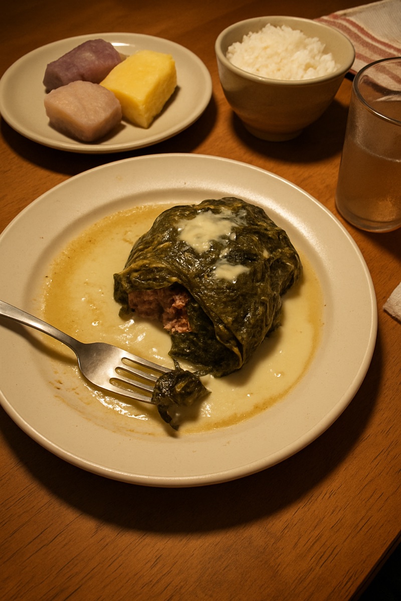 Lu pulu, a traditional dish from Tonga