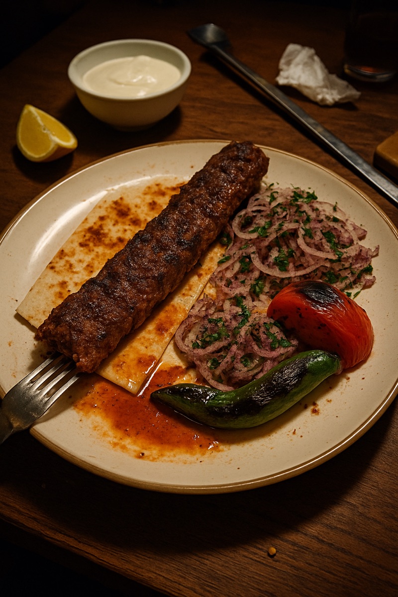 Adana kebab, a traditional dish from Turkey