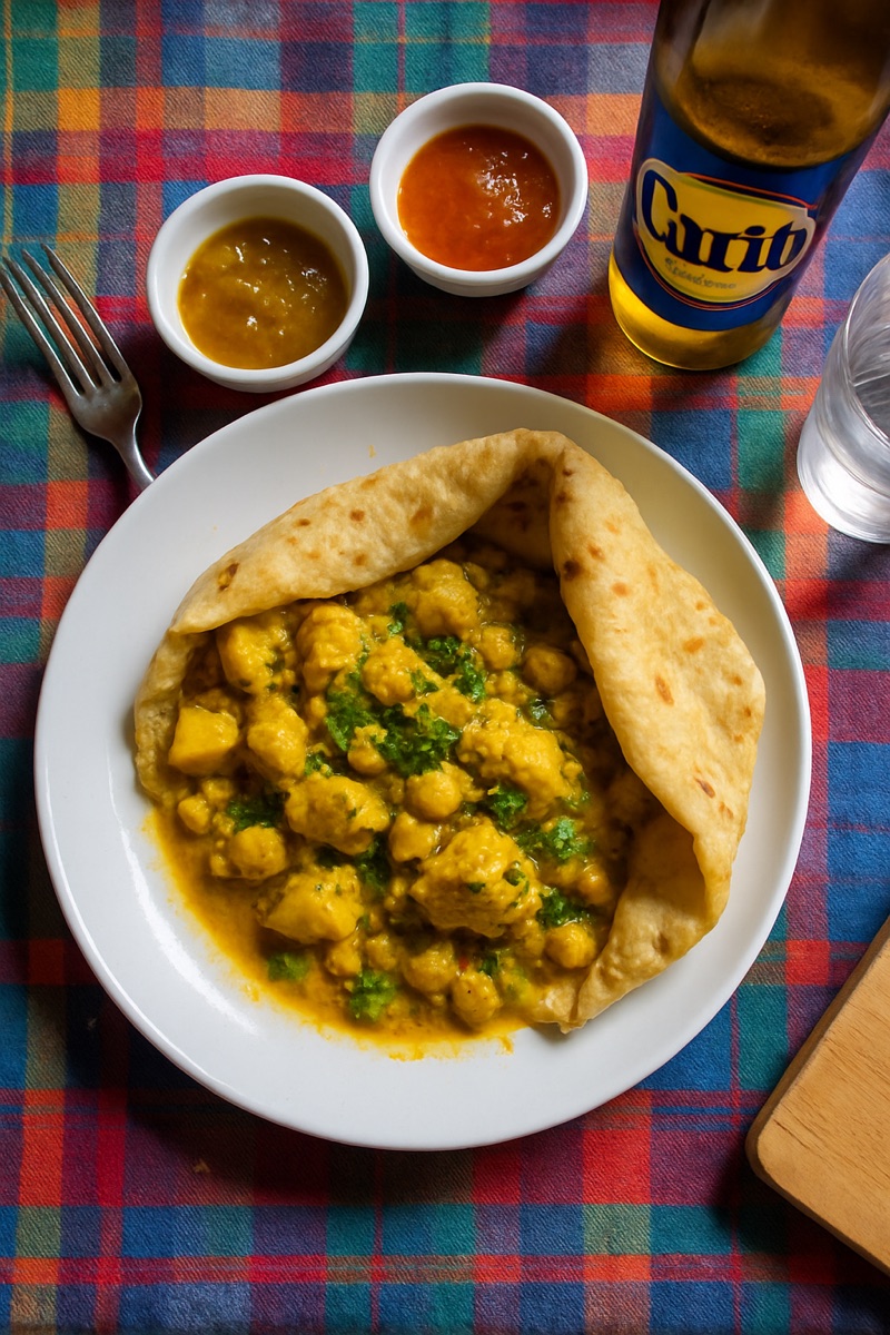 Roti, a traditional dish from Trinidad and Tobago