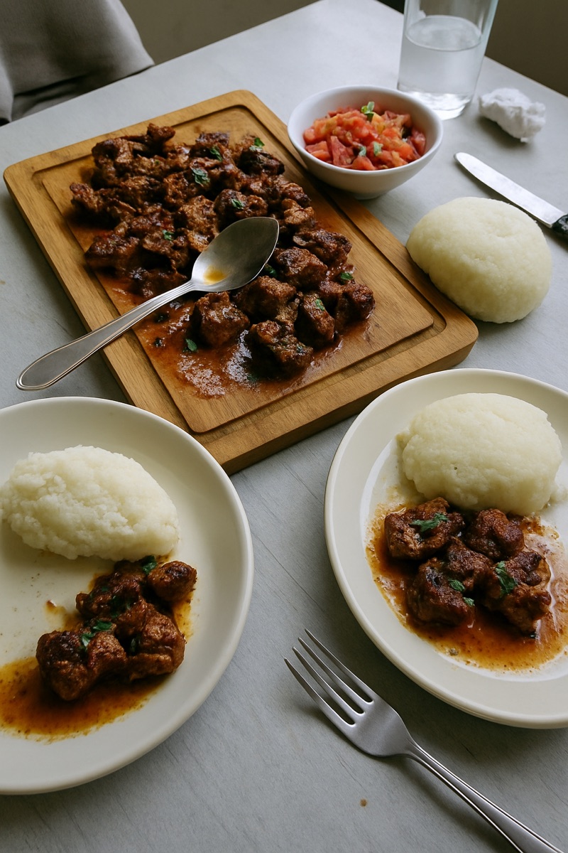 Nyama choma, a traditional dish from Tanzania