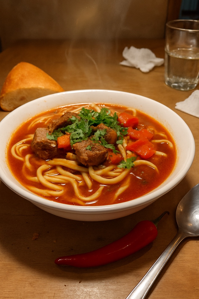 Lagman, a traditional dish from Uzbekistan