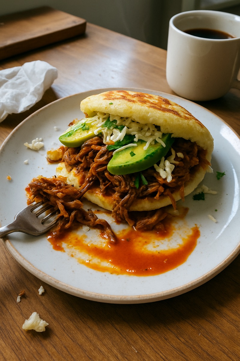 Arepas rellenas, a traditional dish from Venezuela