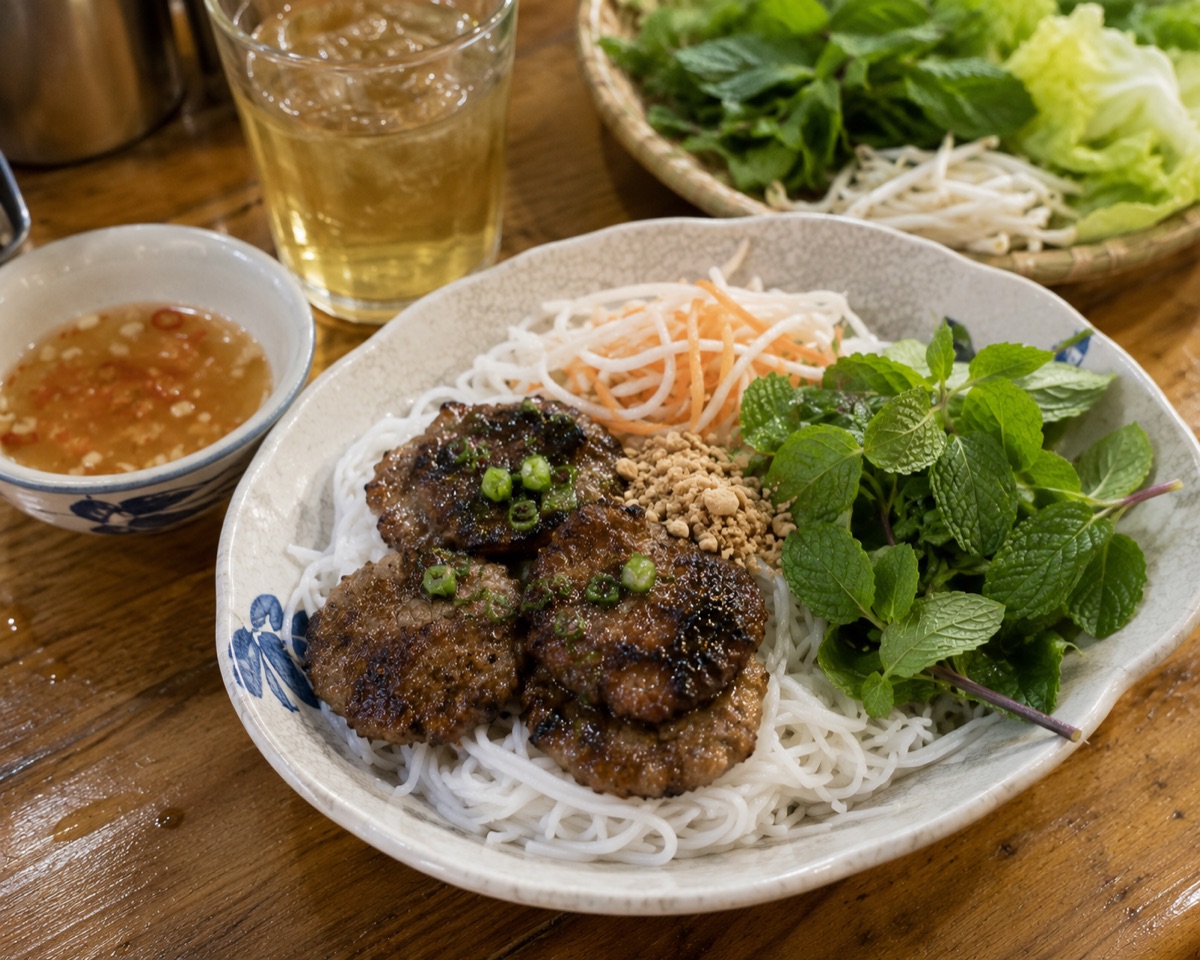Bún chả, a traditional dish from Vietnam