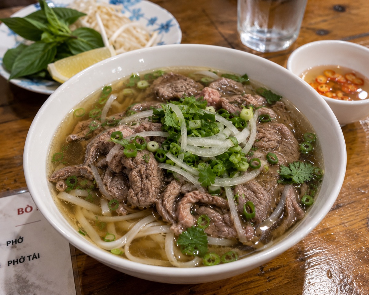 Phở bò, a traditional dish from Vietnam