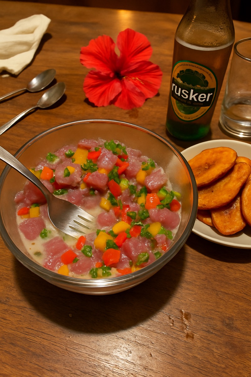 Tuna kokoda, a traditional dish from Vanuatu