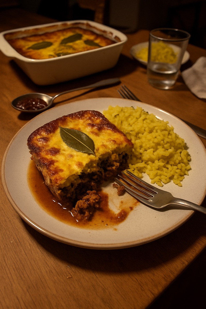Bobotie, a traditional dish from South Africa