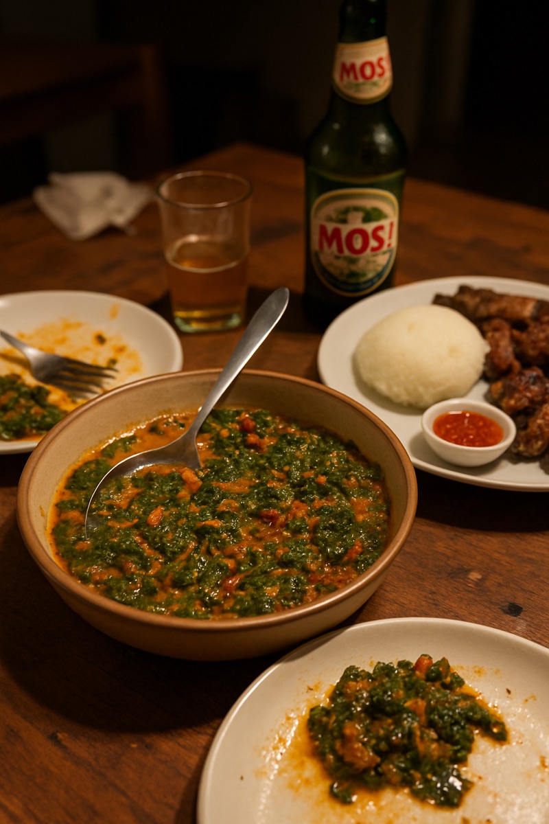 Ifisashi, a traditional dish from Zambia